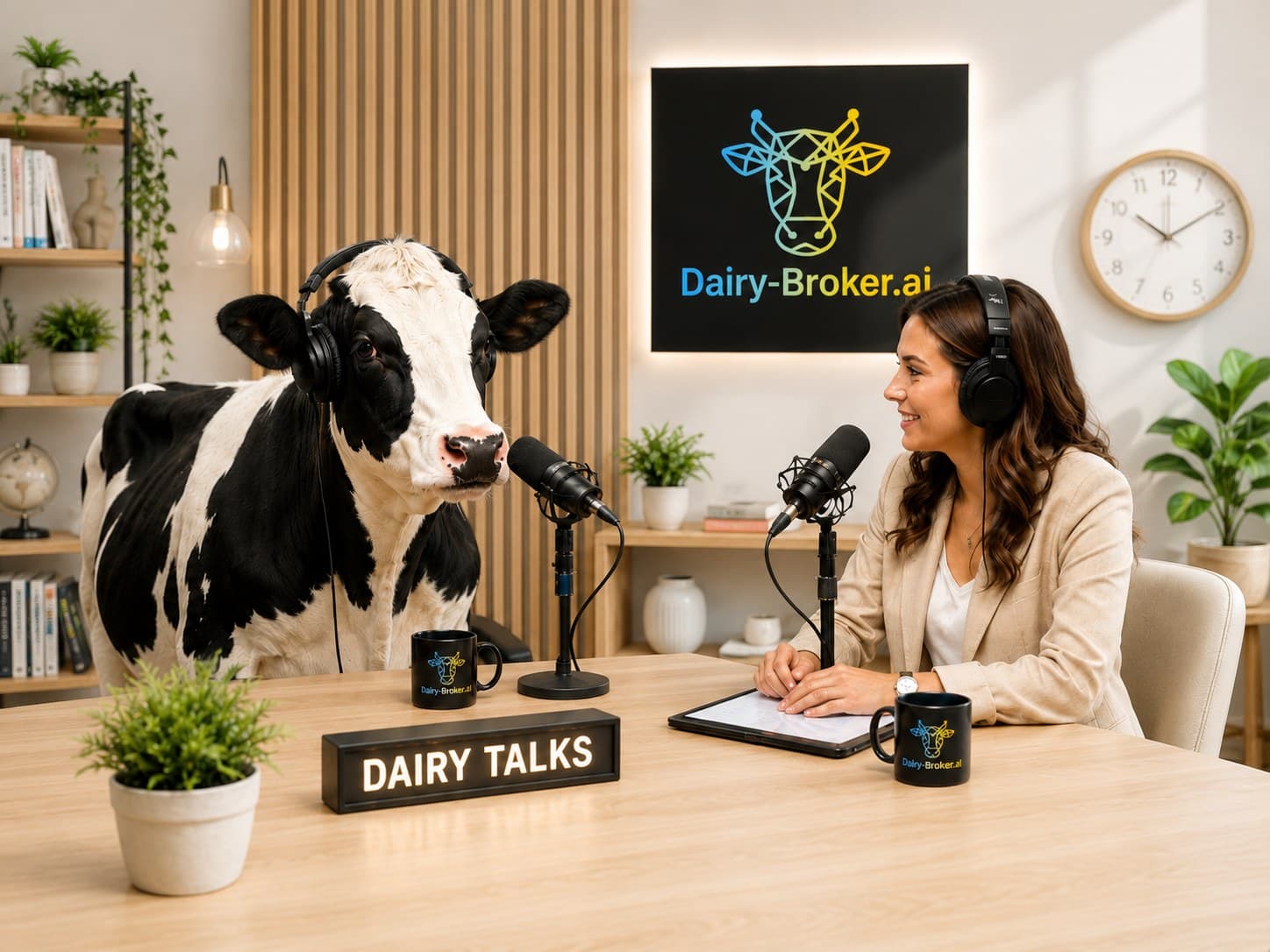 Dairy Talks, Bo and the host recording the weekly Dairy-Broker.ai market podcast